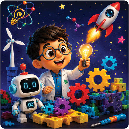 STEM building kit in use