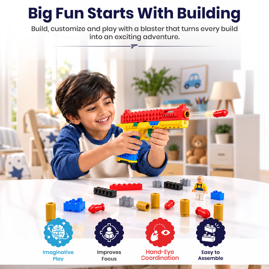 Building Block Shell-Ejecting Soft Bullet Toy Gun