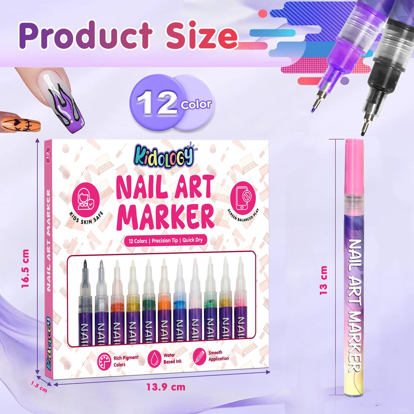 DIY Nail Art Pen (Set of 12Pcs)