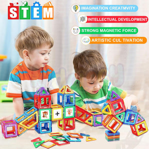 83-Piece Magnetic Building Tiles Toy