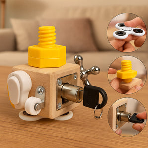 Busy Cube Wooden Activity Fidget Toy