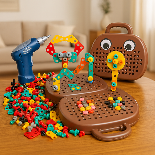 Assembly Toolbox Baby Puzzle Electric Drill Screwdriver (203 pcs)