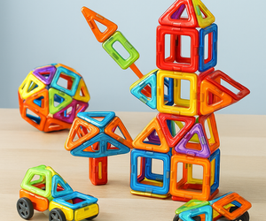 66-Piece Magnetic Building Tiles Toy