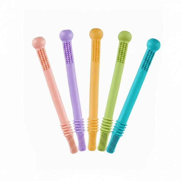 Silicone Tube Teething for Toddlers – Set of 3