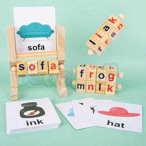 WOODEN SPELLING GAME WITH STAND