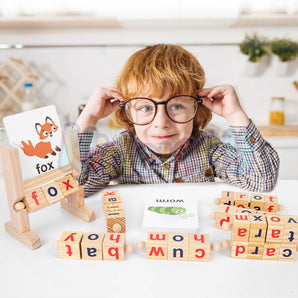 WOODEN SPELLING GAME WITH STAND