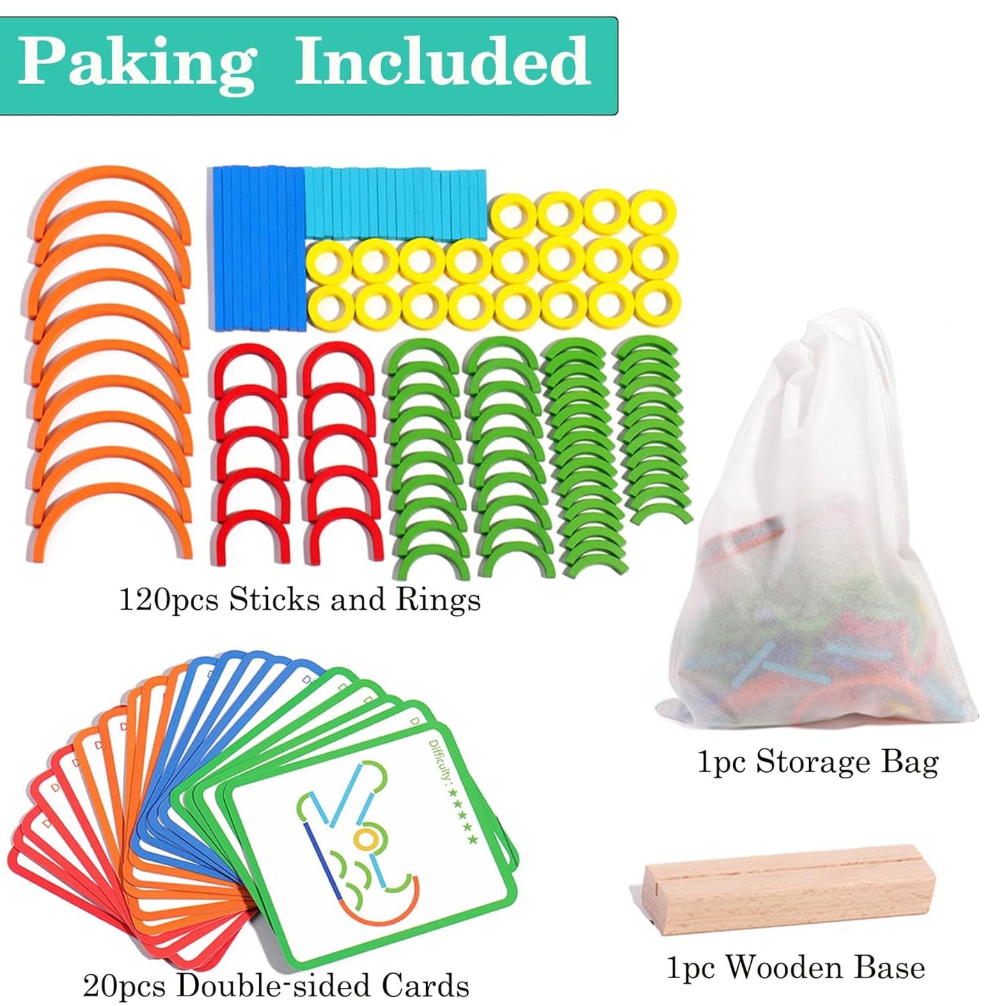 Creative Sticks & Rings Matching Puzzle Toys