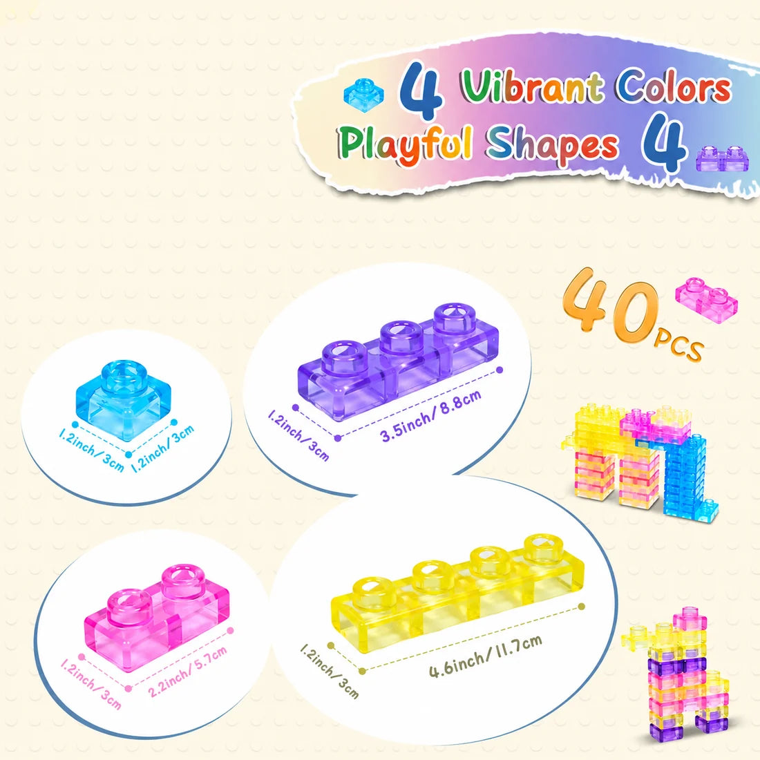 Soft Sensory Building Blocks Set – 40PCS