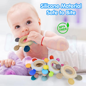 Wooden Round Silicon Teether