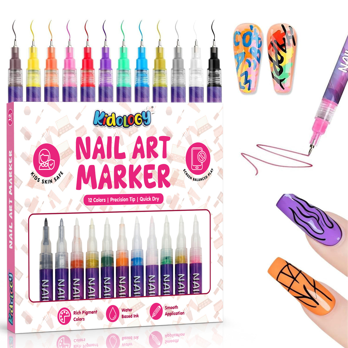 DIY Nail Art Pen (Set of 12Pcs)