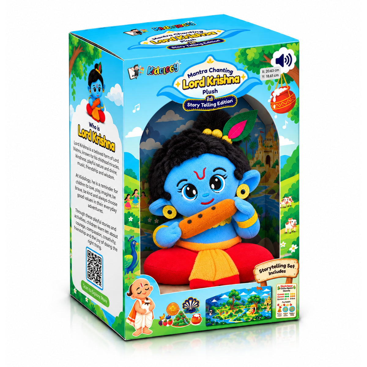 Krishna’s Divine Storytelling & Pretend Playset – With Makhan Recipe Card, Music & Mantra Chanting