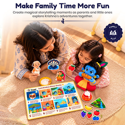 Krishna’s Divine Storytelling & Pretend Playset – With Makhan Recipe Card, Music & Mantra Chanting