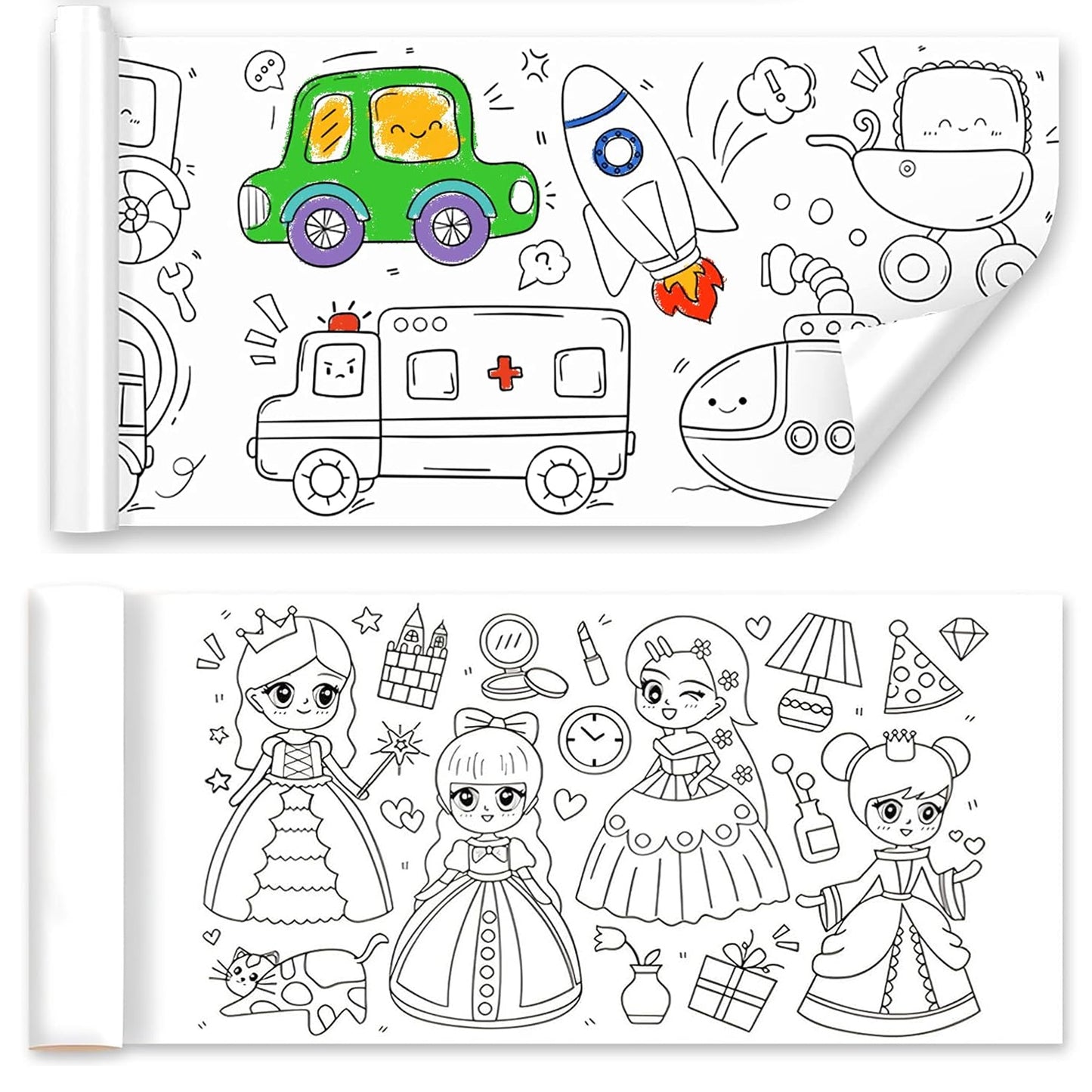 Drawing Book Coloring Paper Roll - Set of 2