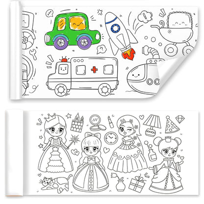 Drawing Book Coloring Paper Roll - Set of 2