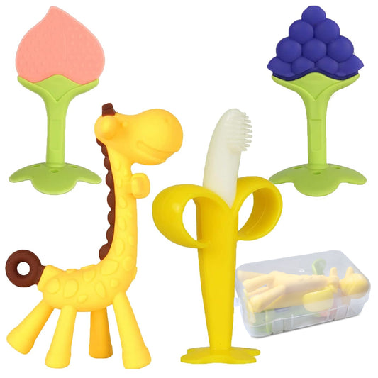 Silicone Baby Teething Toys- Set of 4
