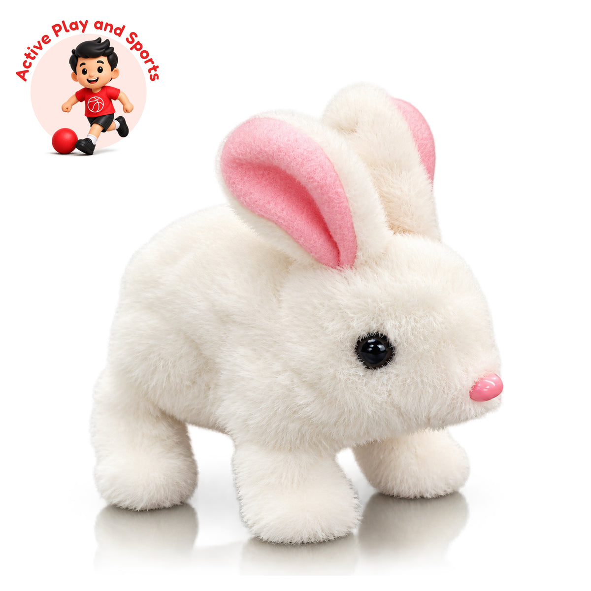Interactive moving rabbit toy with lights, by Kidology