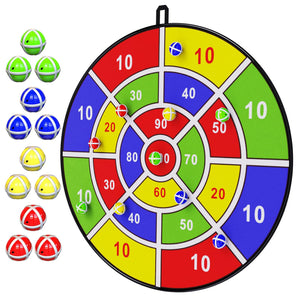 Dart Board with 12 Sticky Balls Game Set