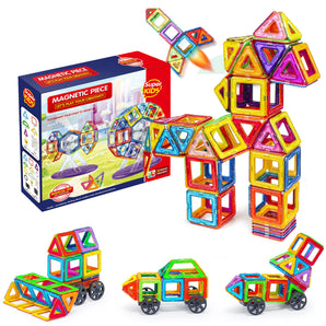 66-Piece Magnetic Building Tiles Toy