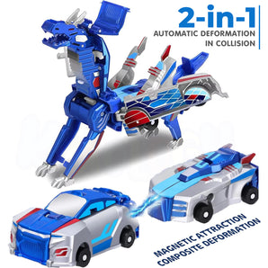 2-in-1 Magnetic Transforming Car to Dragon Toy