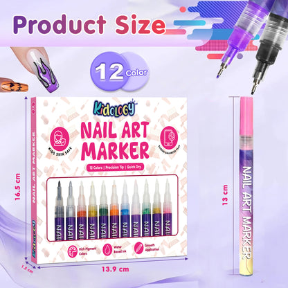 DIY Nail Art Pen (Set of 12Pcs)