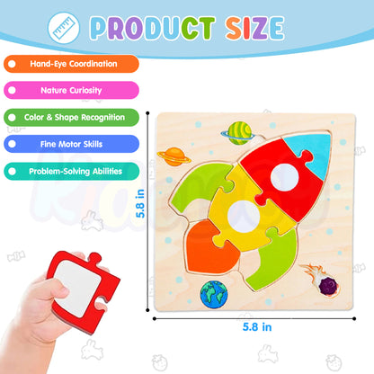 Wooden Jigsaw Puzzle Set of 6