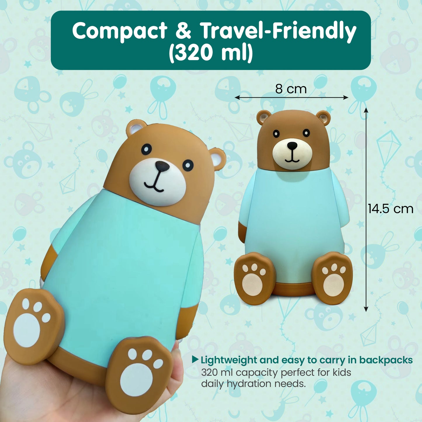 Cartoon Bear Vacuum Flask Water Bottle
