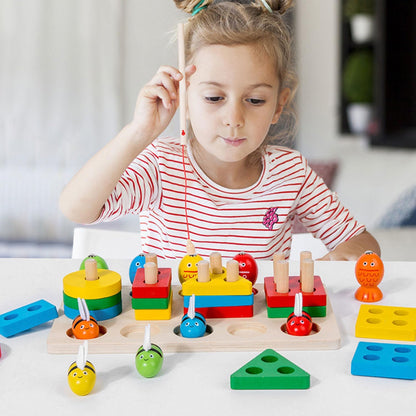 Montessori Wooden Shape Sorting & Fishing Toys