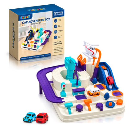City adventure rescue car track set for toddlers, by Kidology