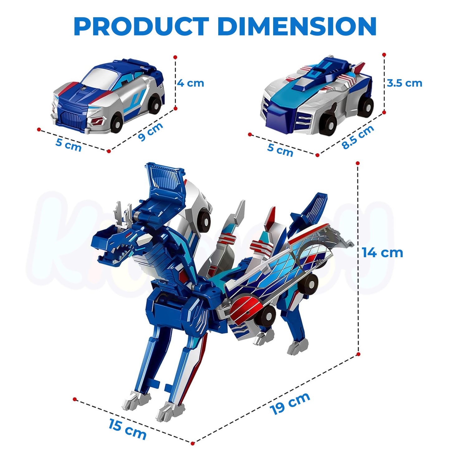 2-in-1 Magnetic Transforming Car to Dragon Toy