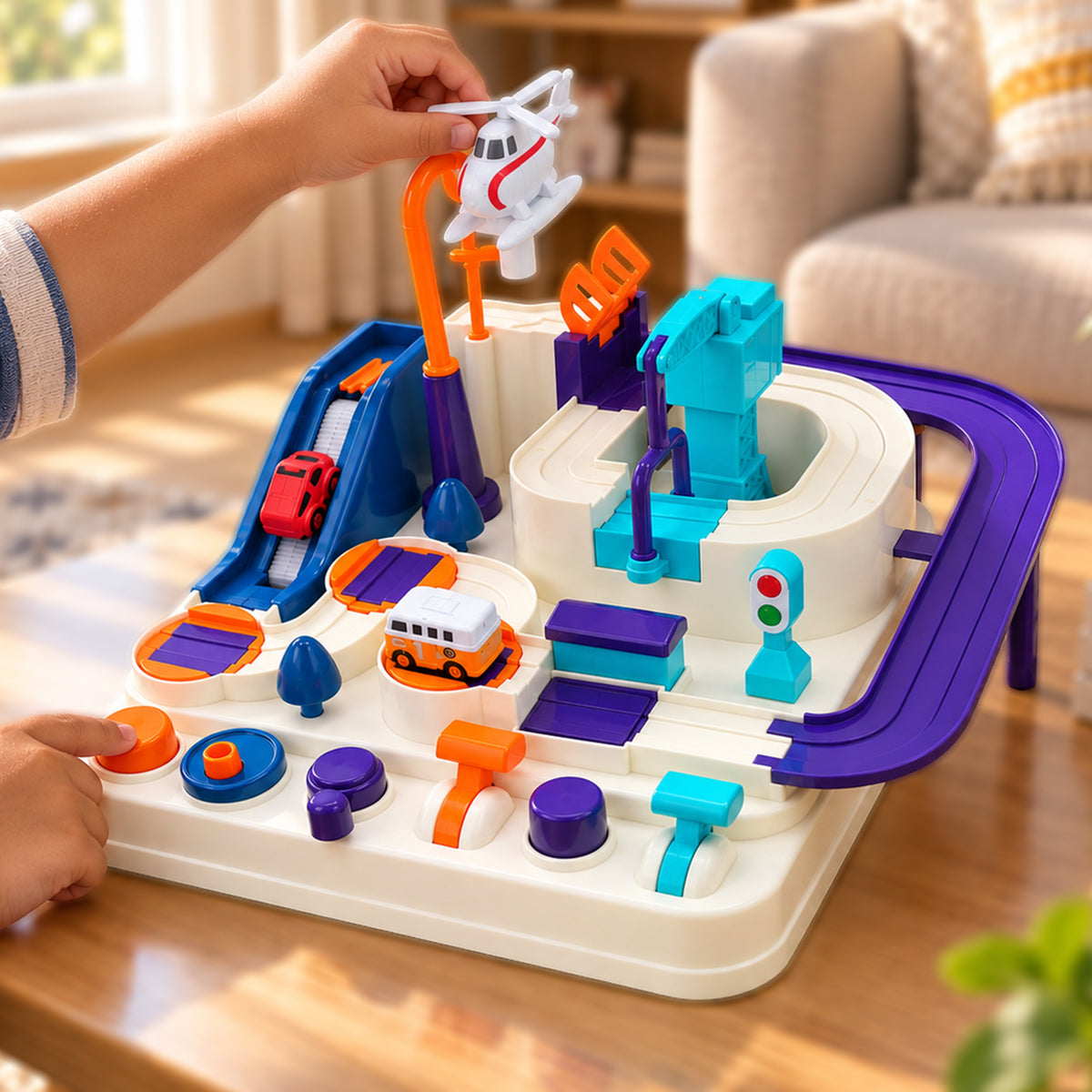 Car Race Track Toy for Toddlers by Kidology, view 2