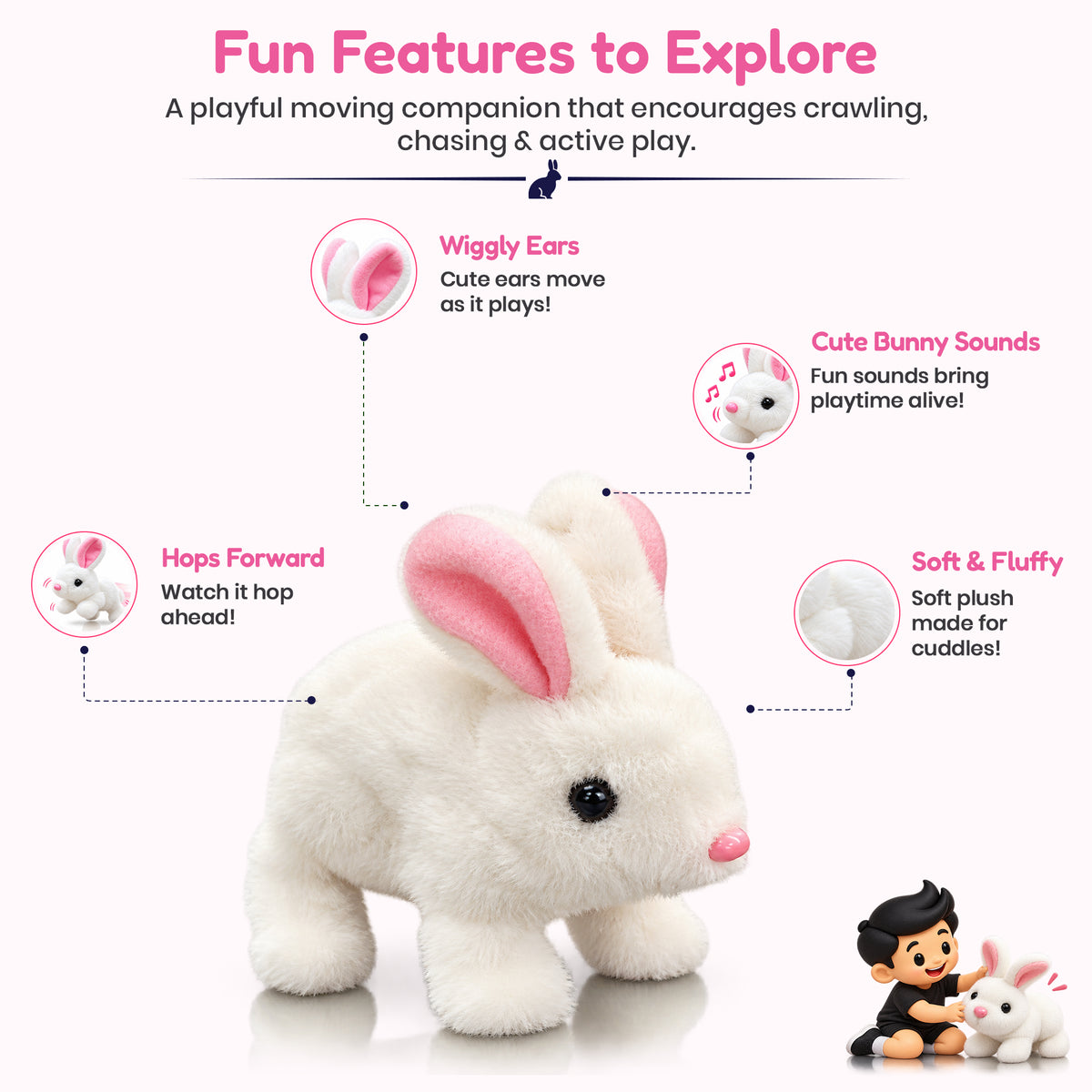 Interactive Moving Rabbit Toy by Kidology, view 3