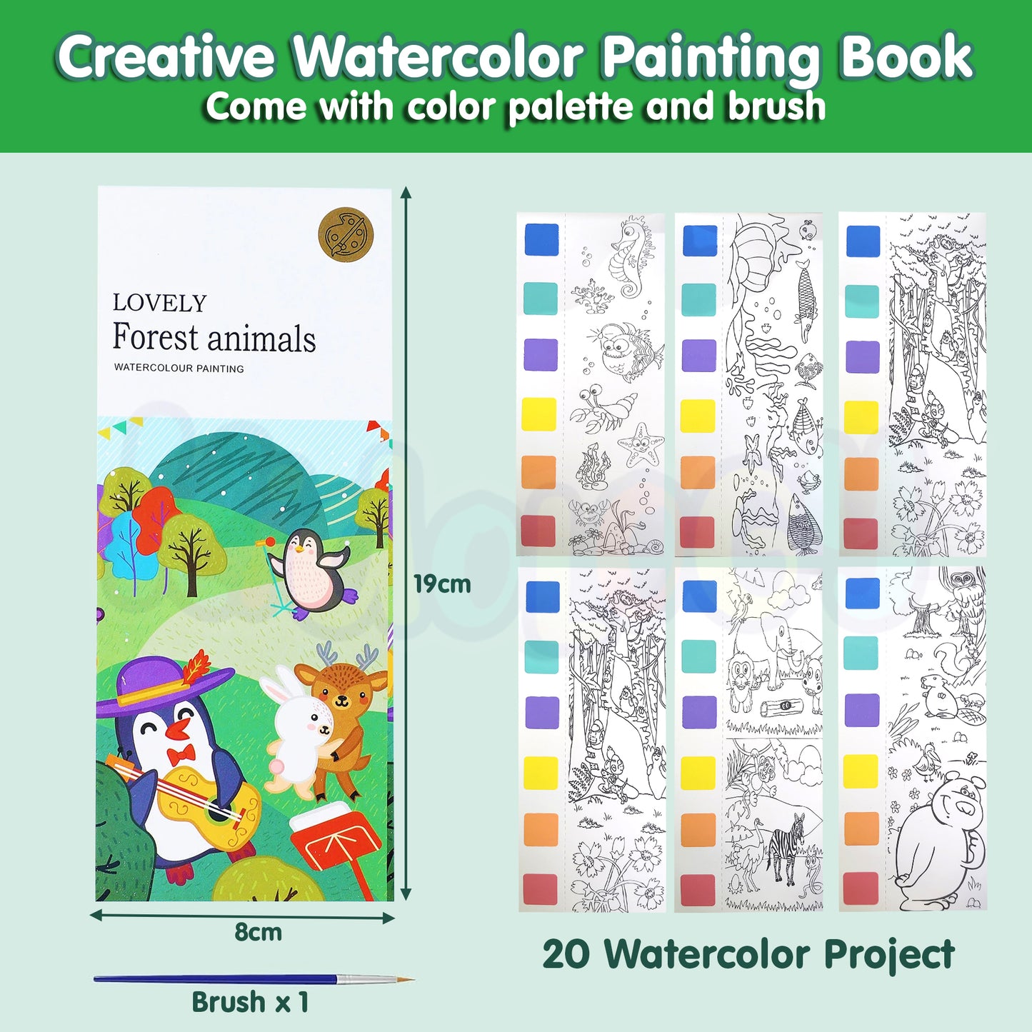 Watercolor Painting Book – Forest Theme