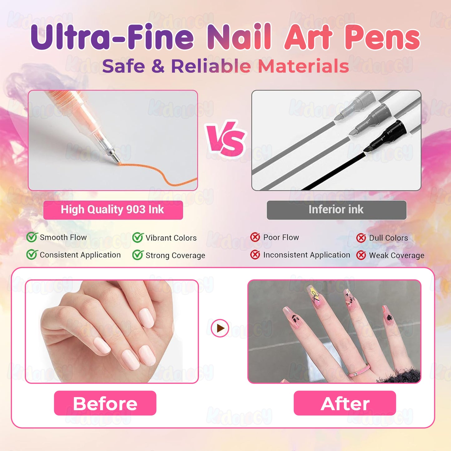 DIY Nail Art Pen (Set of 12Pcs)