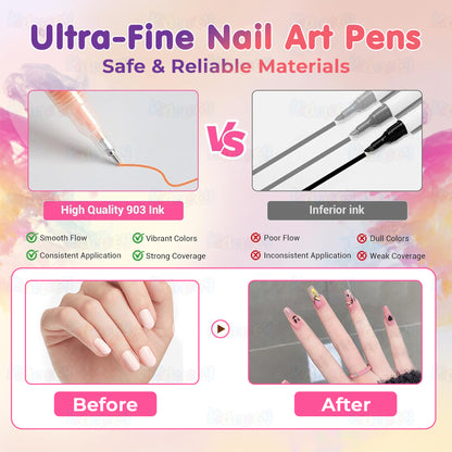 DIY Nail Art Pen (Set of 12Pcs)