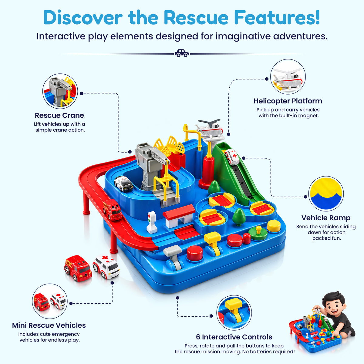 City Adventure Rescue Car Set by Kidology, view 4