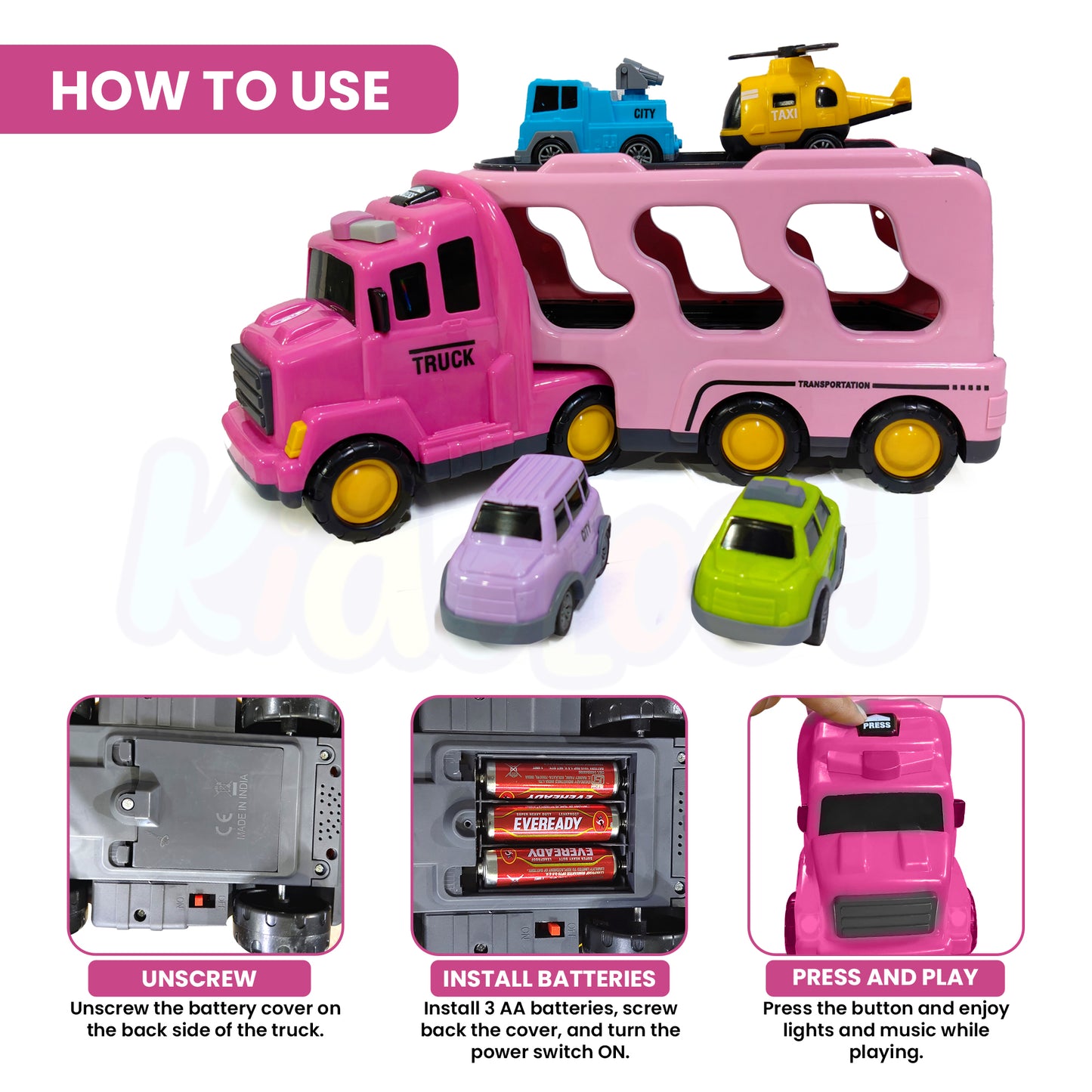 5-in-1 Friction-Powered Truck Toy