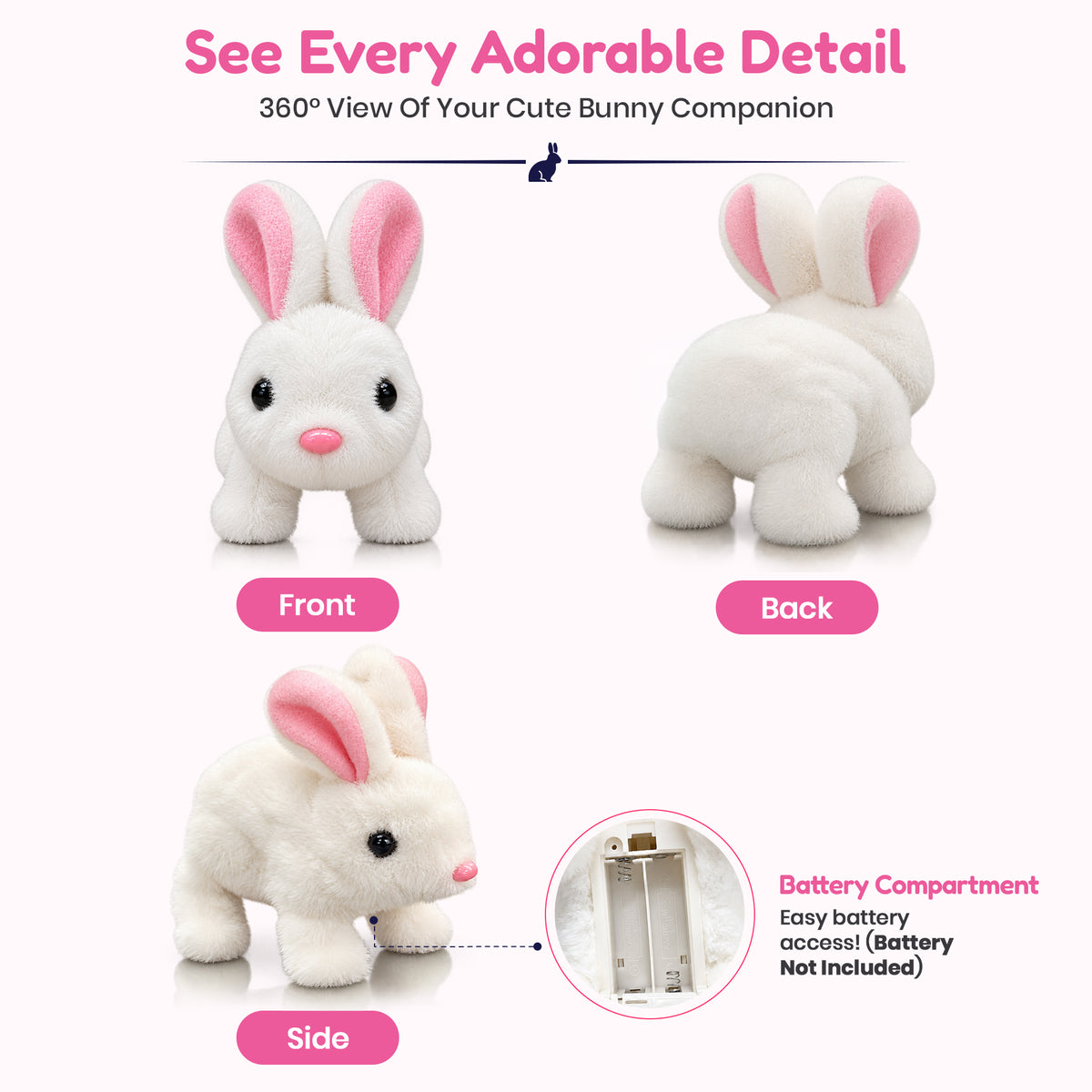 Interactive Moving Rabbit Toy by Kidology, view 5