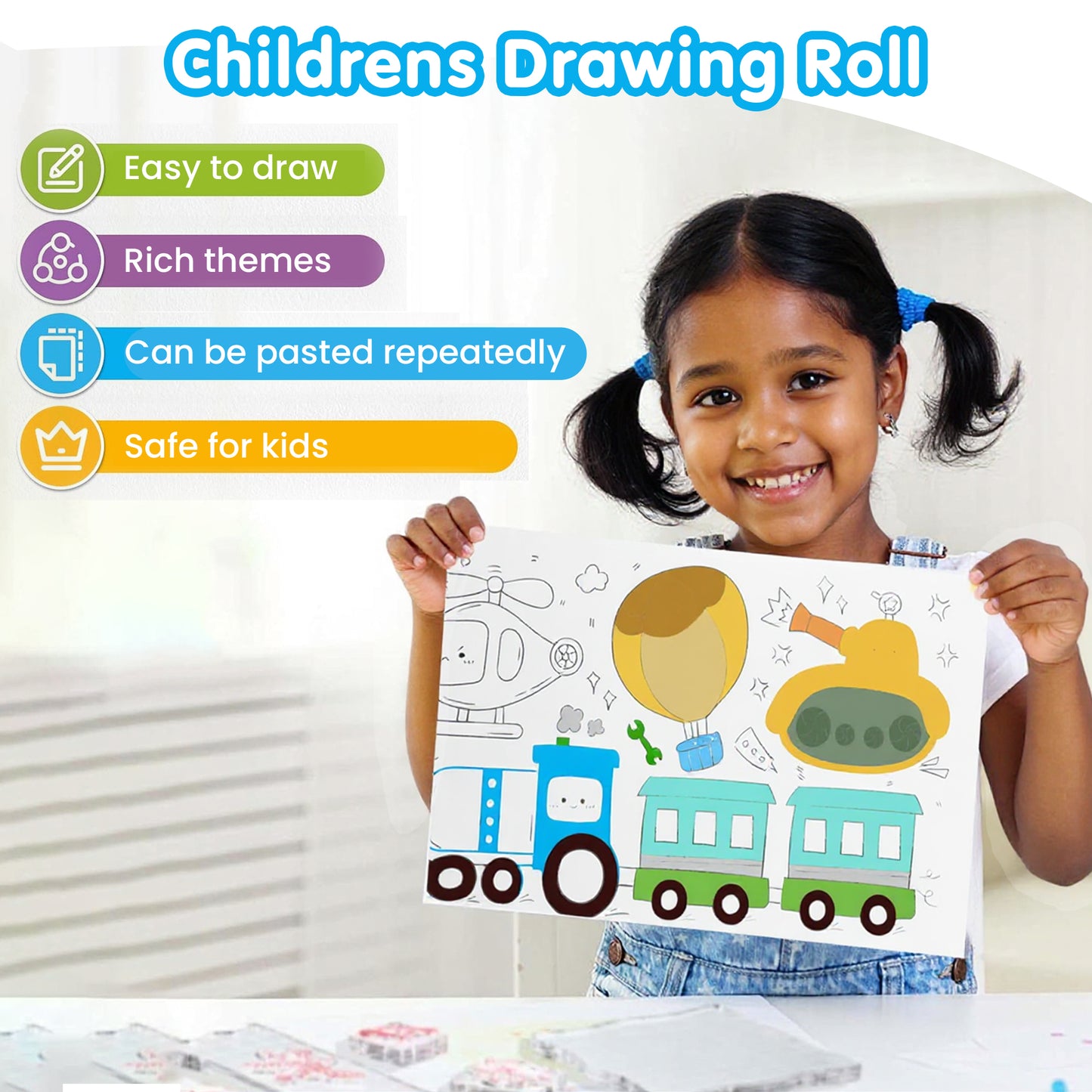 Drawing Book Coloring Paper Roll - Set of 2