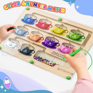 Magnetic Color and Number Maze Board