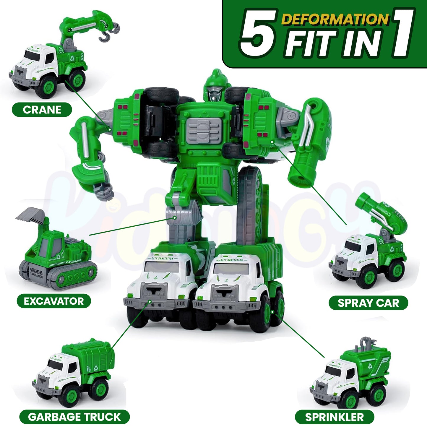 5-in-1 Transforming Robot Set