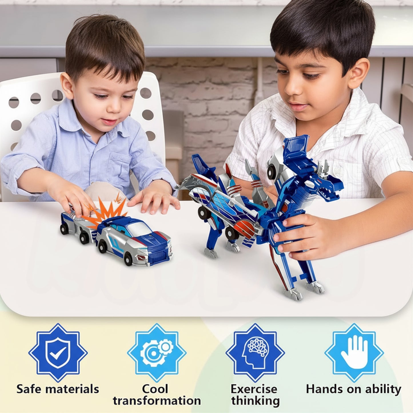 2-in-1 Magnetic Transforming Car to Dragon Toy