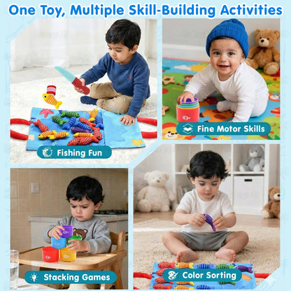 Montessori 2-in-1 Fishing & Stacking Counting Toy
