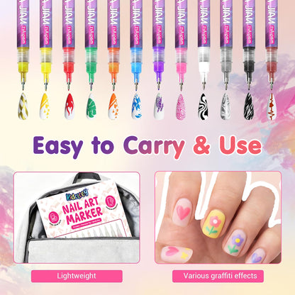 DIY Nail Art Pen (Set of 12Pcs)