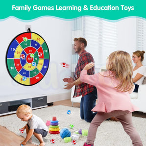 Dart Board with 12 Sticky Balls Game Set