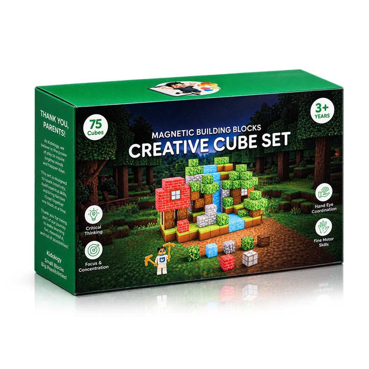Magnetic Builder Blocks 75 Cubes by Kidology, view 8