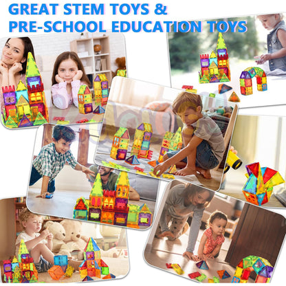 Magnetic Building Tiles Toy - Set of 69 pcs