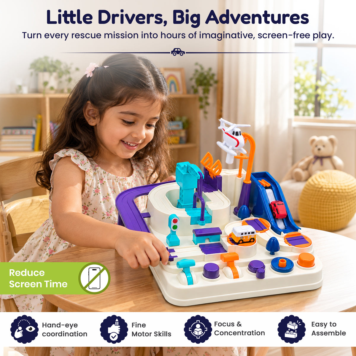Car Race Track Toy for Toddlers by Kidology, view 8