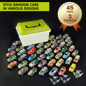 48 Pieces Set – 45 Pull Back Cars and 3 Airplanes