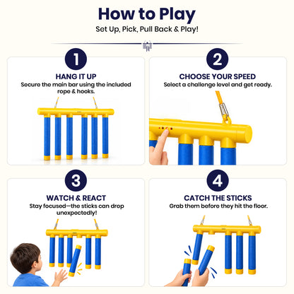 Reflex Drop Sticks Challenge Game by Kidology, view 9