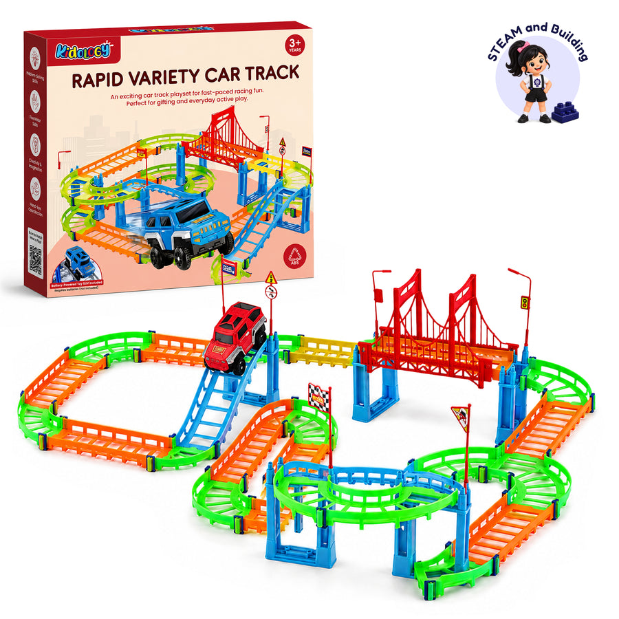 DIY Rapid Variety Car Racing Track with Electric Car Toys